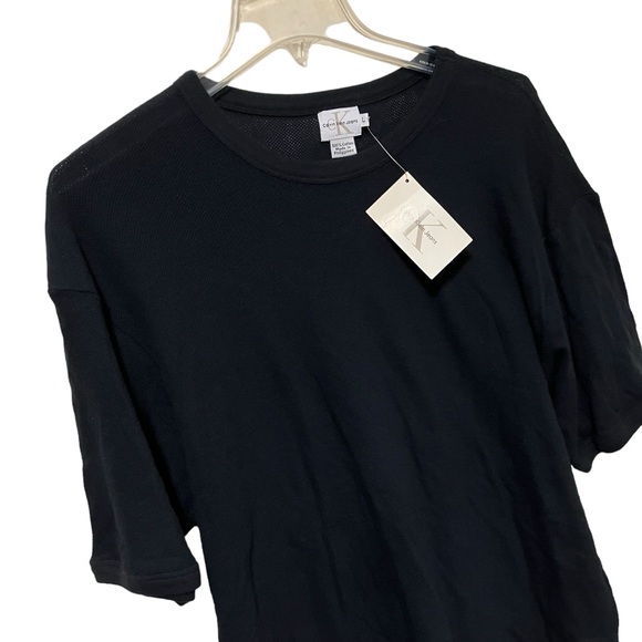 NWT Vintage Calvin Klein Jeans Mesh Style Black Cotton Tee - Picture 8 of 8